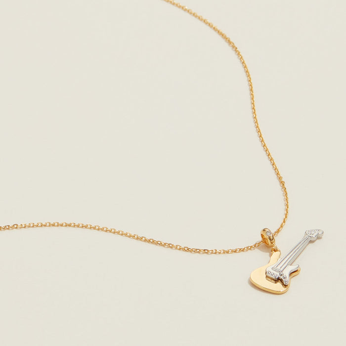 Gold Dipped Guitar Pendant Necklace