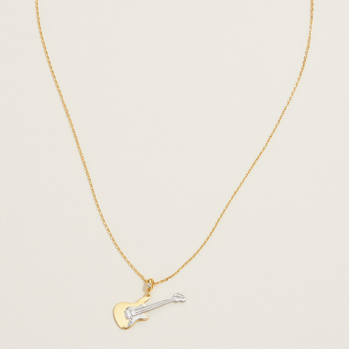 Gold Dipped Guitar Pendant Necklace