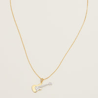 Gold Dipped Guitar Pendant Necklace