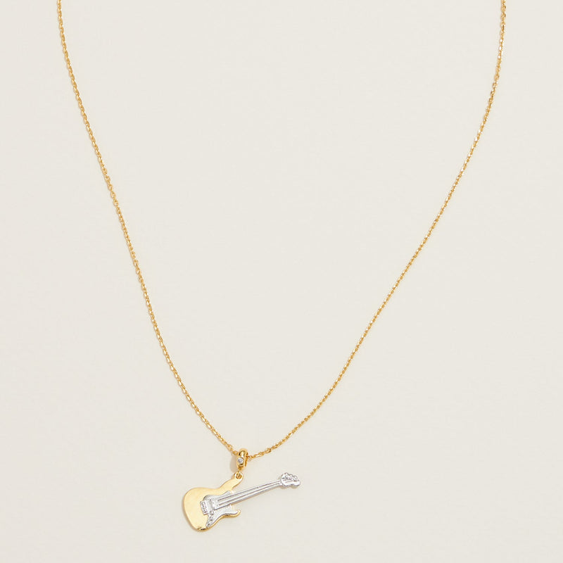 Gold Dipped Guitar Pendant Necklace