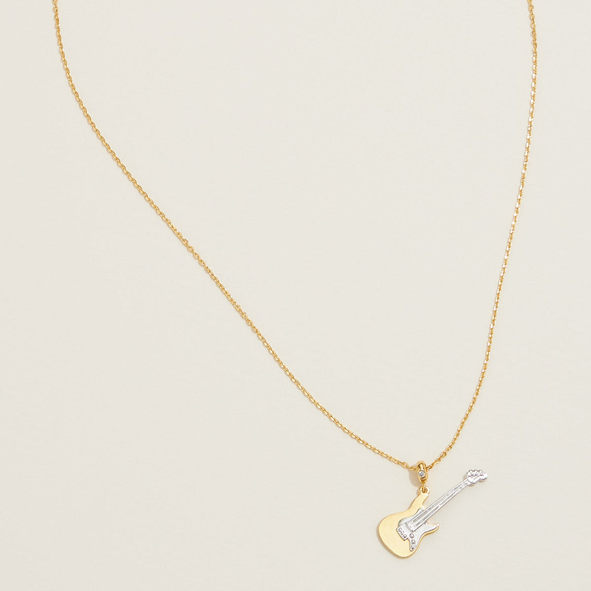 Gold Dipped Guitar Pendant Necklace