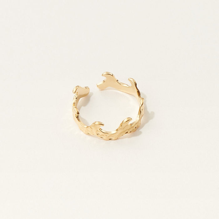 Gold Dipped Hammered Texture Ring