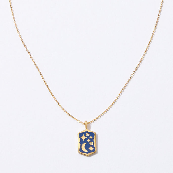 Gold Dipped Starry Night Pendant Necklace