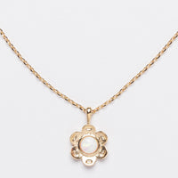 Opal Flower Pendant 18K Gold Dipped Necklace