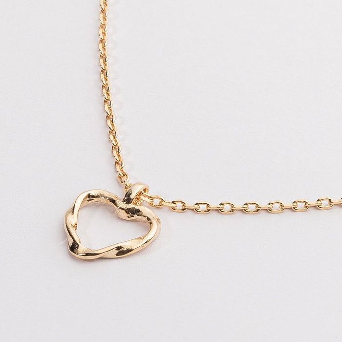 Twisted Heart 18K Gold Dipped Necklace