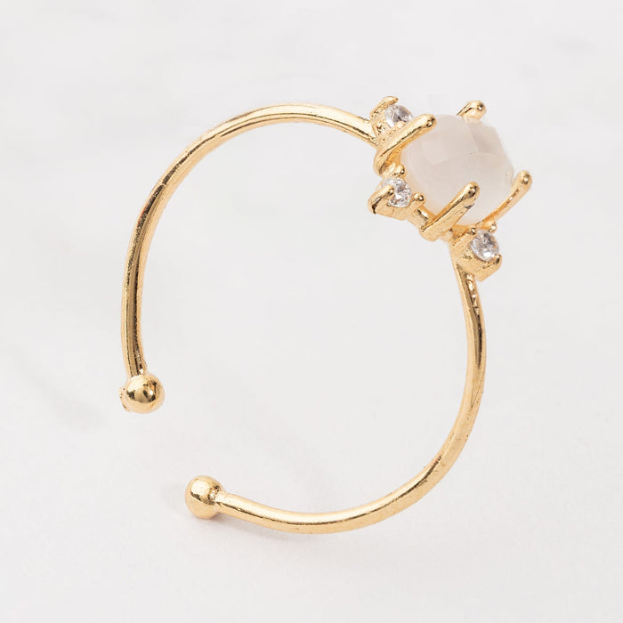 Dainty Adjustable Ring With Cubics around the Center Ball