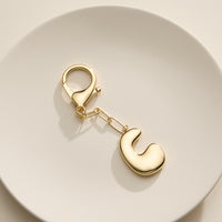 Bubble Letter Initial Keychain – Gold and Silver Tone Personalized Charm