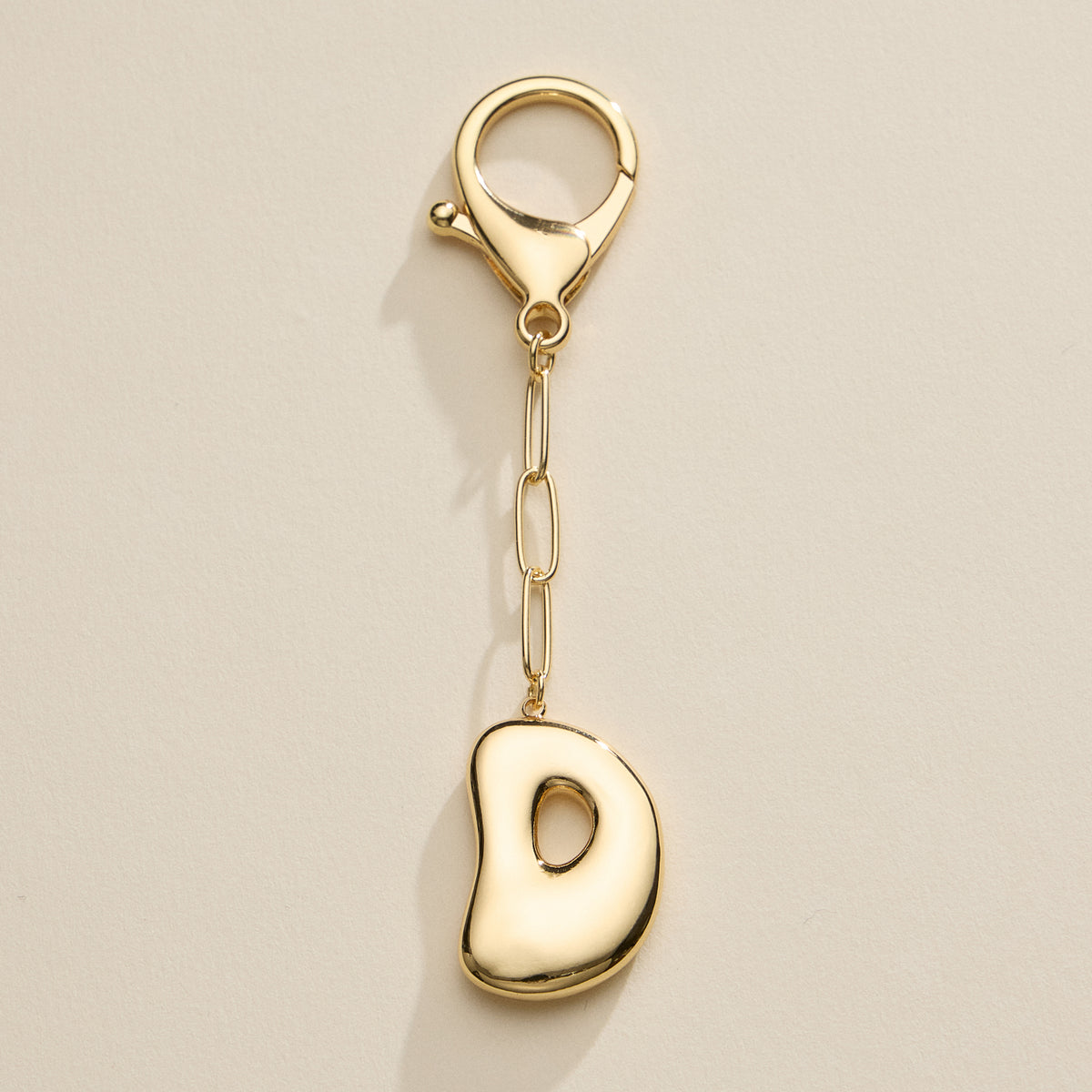 Bubble Letter Initial Keychain – Gold and Silver Tone Personalized Charm