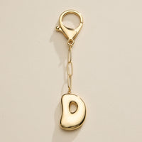 Bubble Letter Initial Keychain – Gold and Silver Tone Personalized Charm