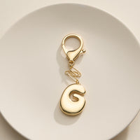 Bubble Letter Initial Keychain – Gold and Silver Tone Personalized Charm