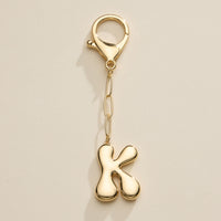 Bubble Letter Initial Keychain – Gold and Silver Tone Personalized Charm