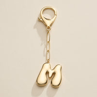 Bubble Letter Initial Keychain – Gold and Silver Tone Personalized Charm