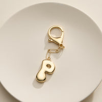 Bubble Letter Initial Keychain – Gold and Silver Tone Personalized Charm