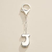 Bubble Letter Initial Keychain – Gold and Silver Tone Personalized Charm