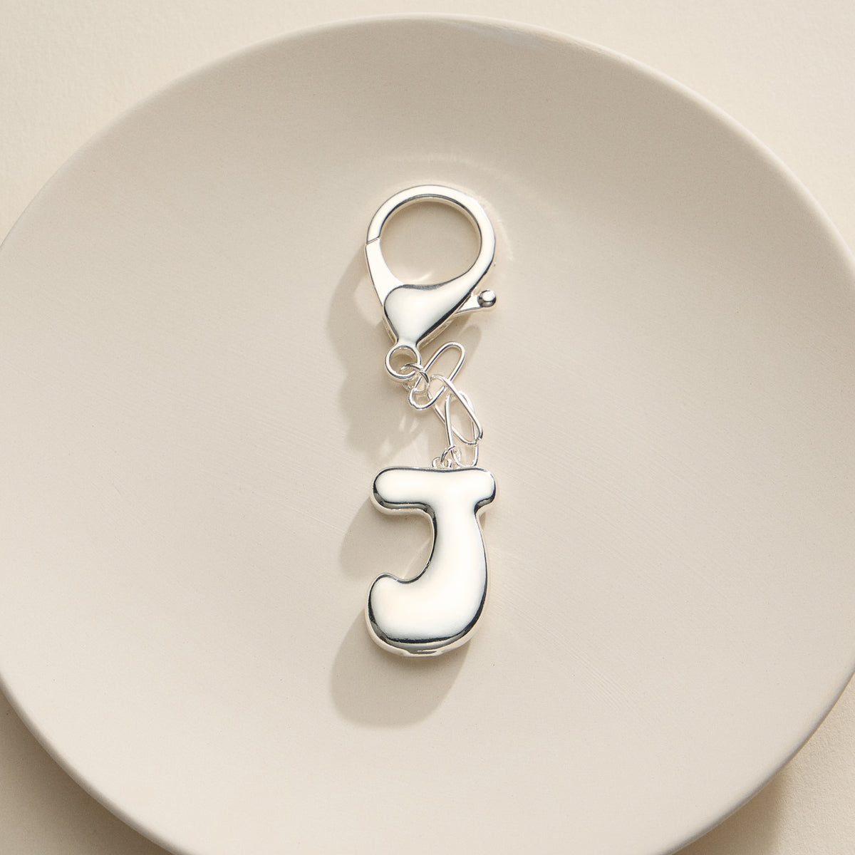 Bubble Letter Initial Keychain – Gold and Silver Tone Personalized Charm