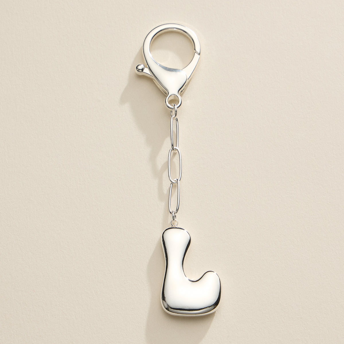 Bubble Letter Initial Keychain – Gold and Silver Tone Personalized Charm