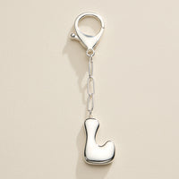 Bubble Letter Initial Keychain – Gold and Silver Tone Personalized Charm