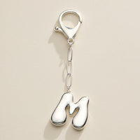 Bubble Letter Initial Keychain – Gold and Silver Tone Personalized Charm