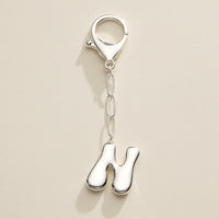 Bubble Letter Initial Keychain – Gold and Silver Tone Personalized Charm