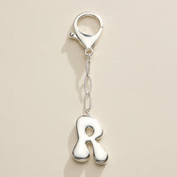 Bubble Letter Initial Keychain – Gold and Silver Tone Personalized Charm