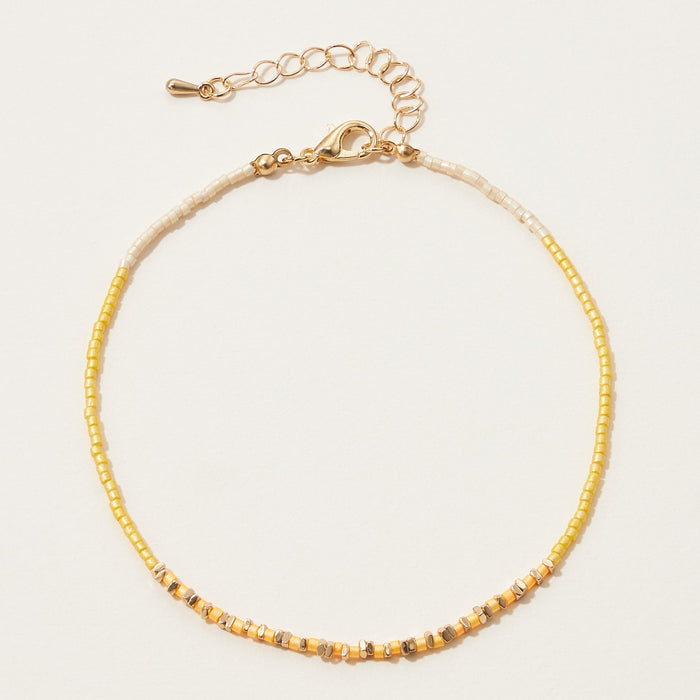 glass bead layered anklet