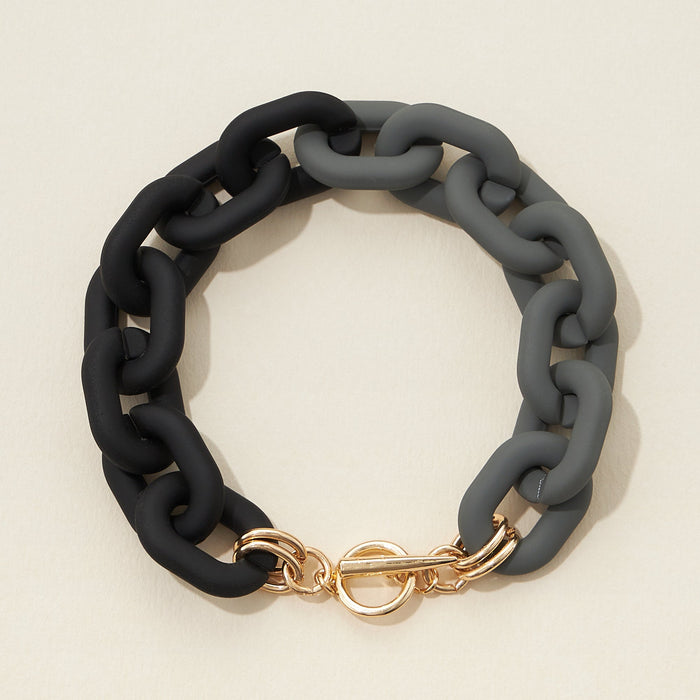 Rubber Coated Two Tone Chunky Chain Bracelet