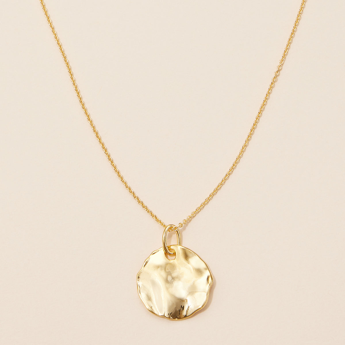 Organic Shape Pendant 18K Gold Dipped Necklace