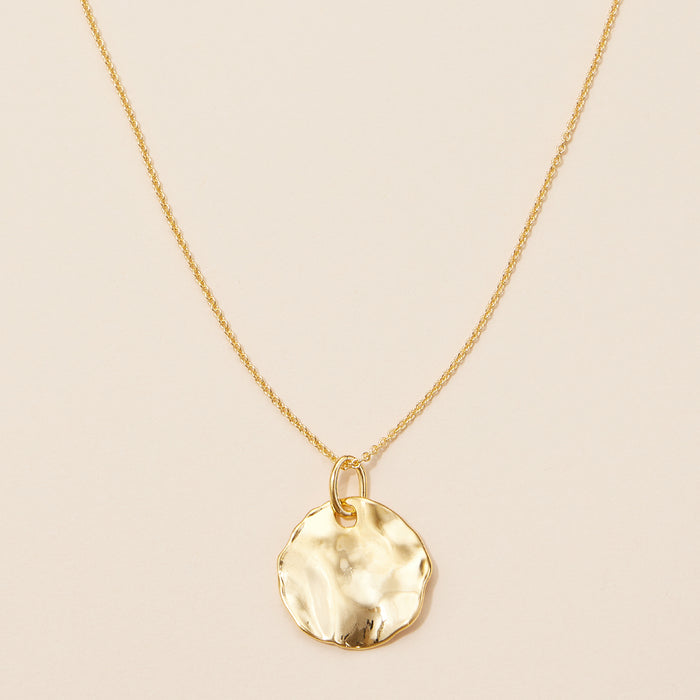 Organic Shape Pendant 18K Gold Dipped Necklace