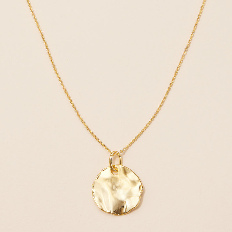 Organic Shape Pendant 18K Gold Dipped Necklace