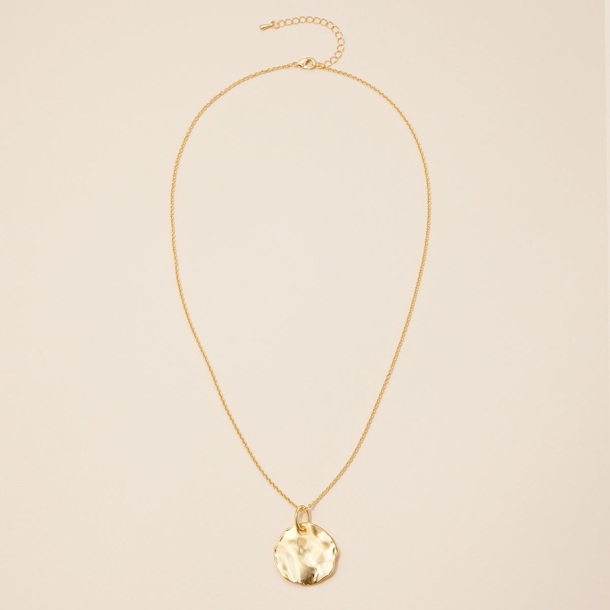 Organic Shape Pendant 18K Gold Dipped Necklace