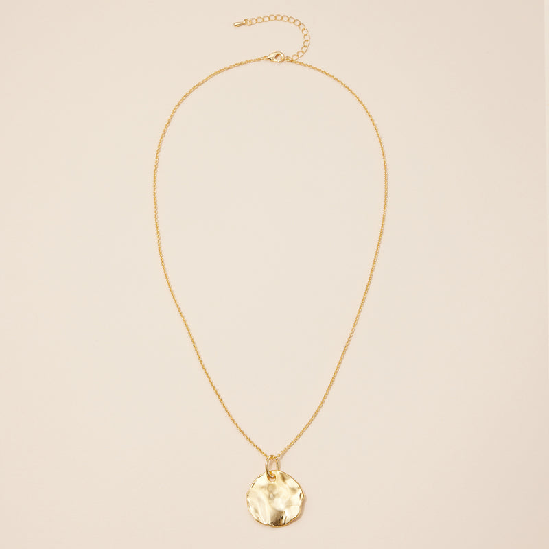 Organic Shape Pendant 18K Gold Dipped Necklace