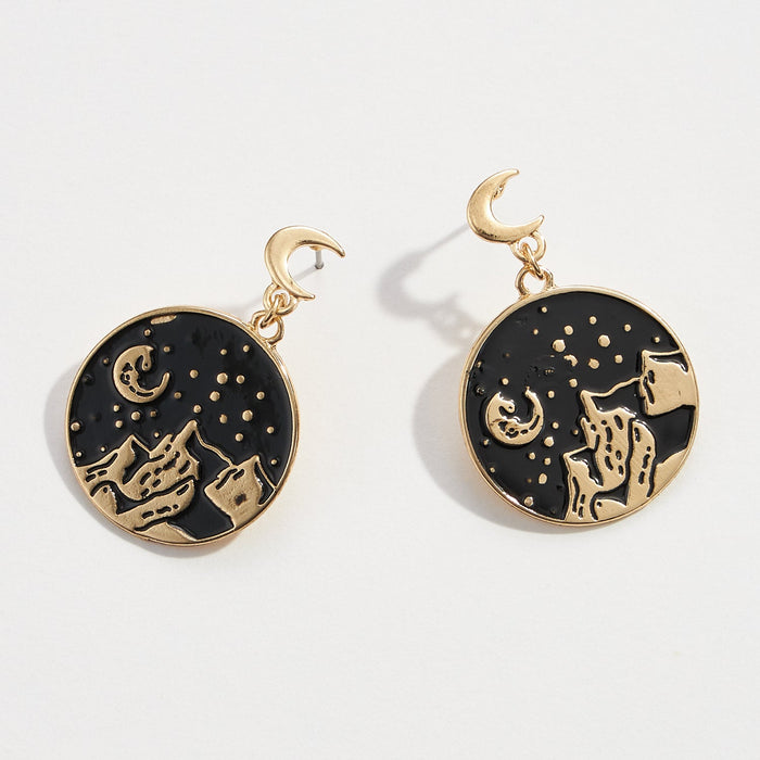 Camping at Night Epoxy Drop Earrings