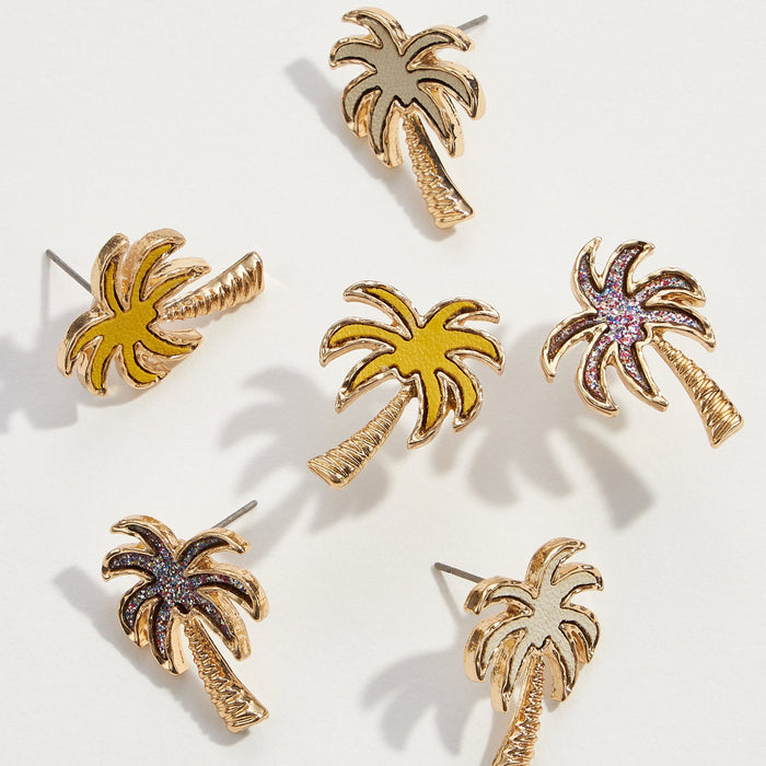 Palm Tree Stud Earrings