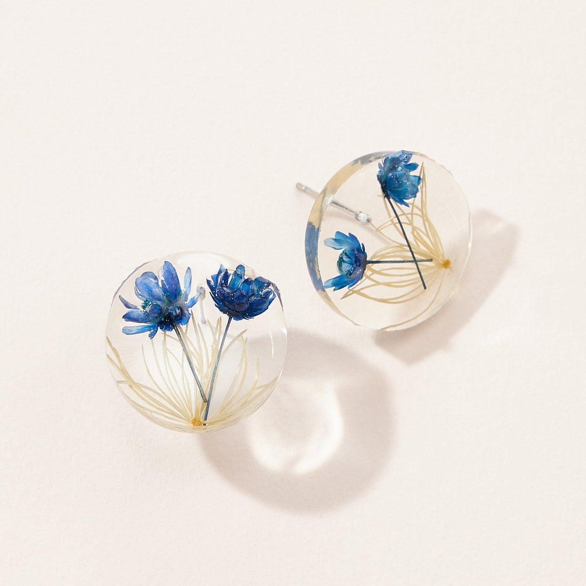 pressed flower post earrings