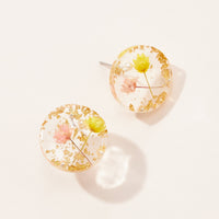 pressed flower post earrings