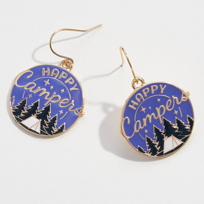 Happy Camper Enamel Drop Earrings