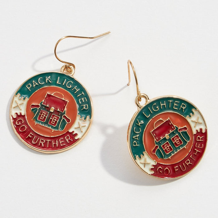 Go Further Camper Enamel Drop Earrings