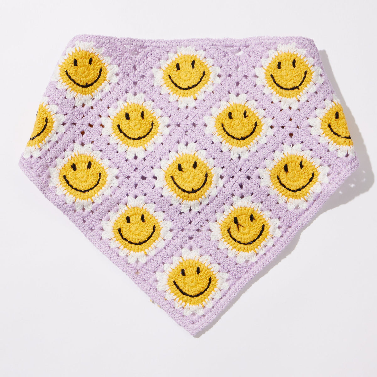 Smiley Face Babushka Style Hair Wrap