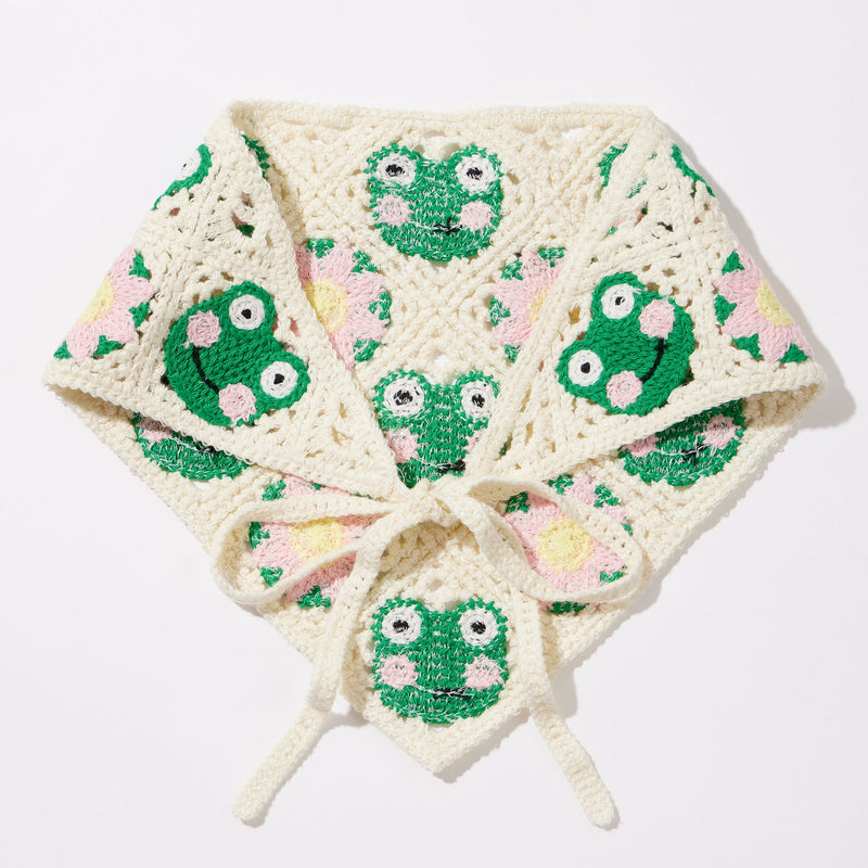 Frog Babushka Style Hair Wrap