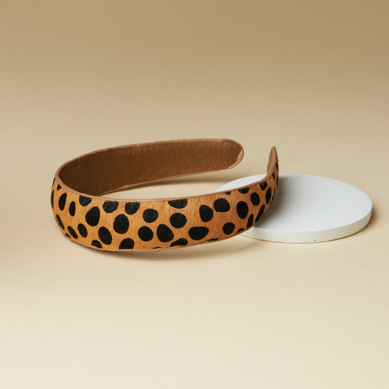 genuine leather animal print headbands