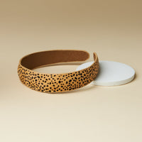 genuine leather animal print headbands