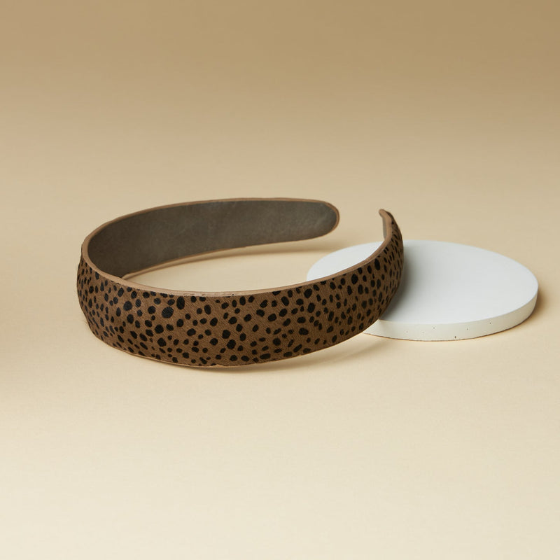 genuine leather animal print headbands