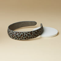 genuine leather animal print headbands