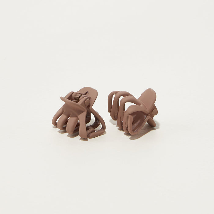 2 Pcs Set Rubber Coated Mini Octopus Hair Claw Clips