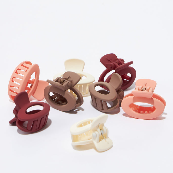 2 Pcs Set Rubber Coated Mini Claw Hair Clips