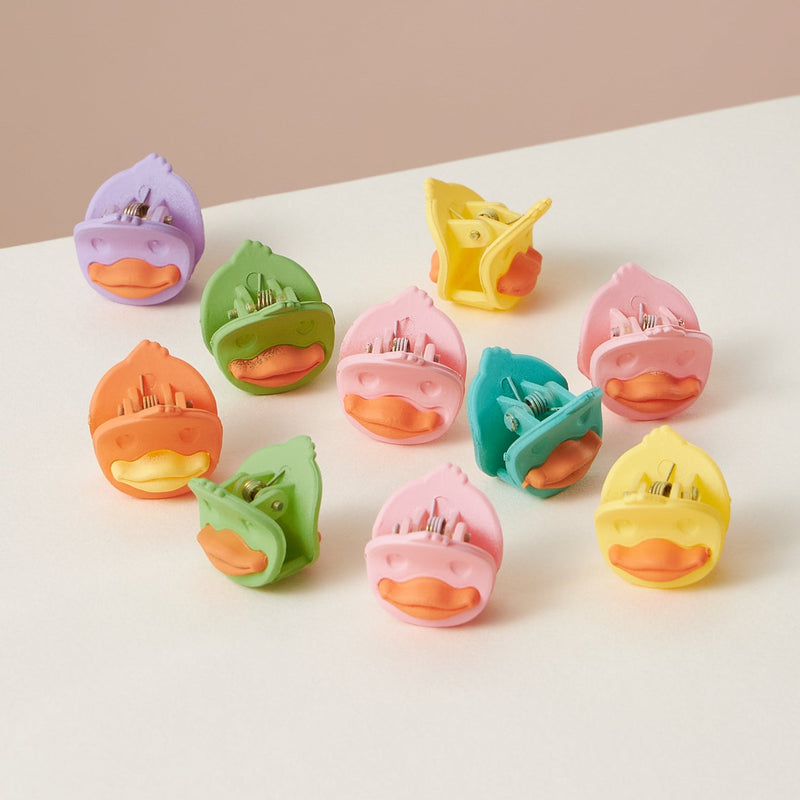 10 Pcs Duck Rubber Coated Mini Claw Hair Clips