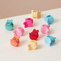 10 Pcs Smiley Face Rubber Coated Mini Hair Clips