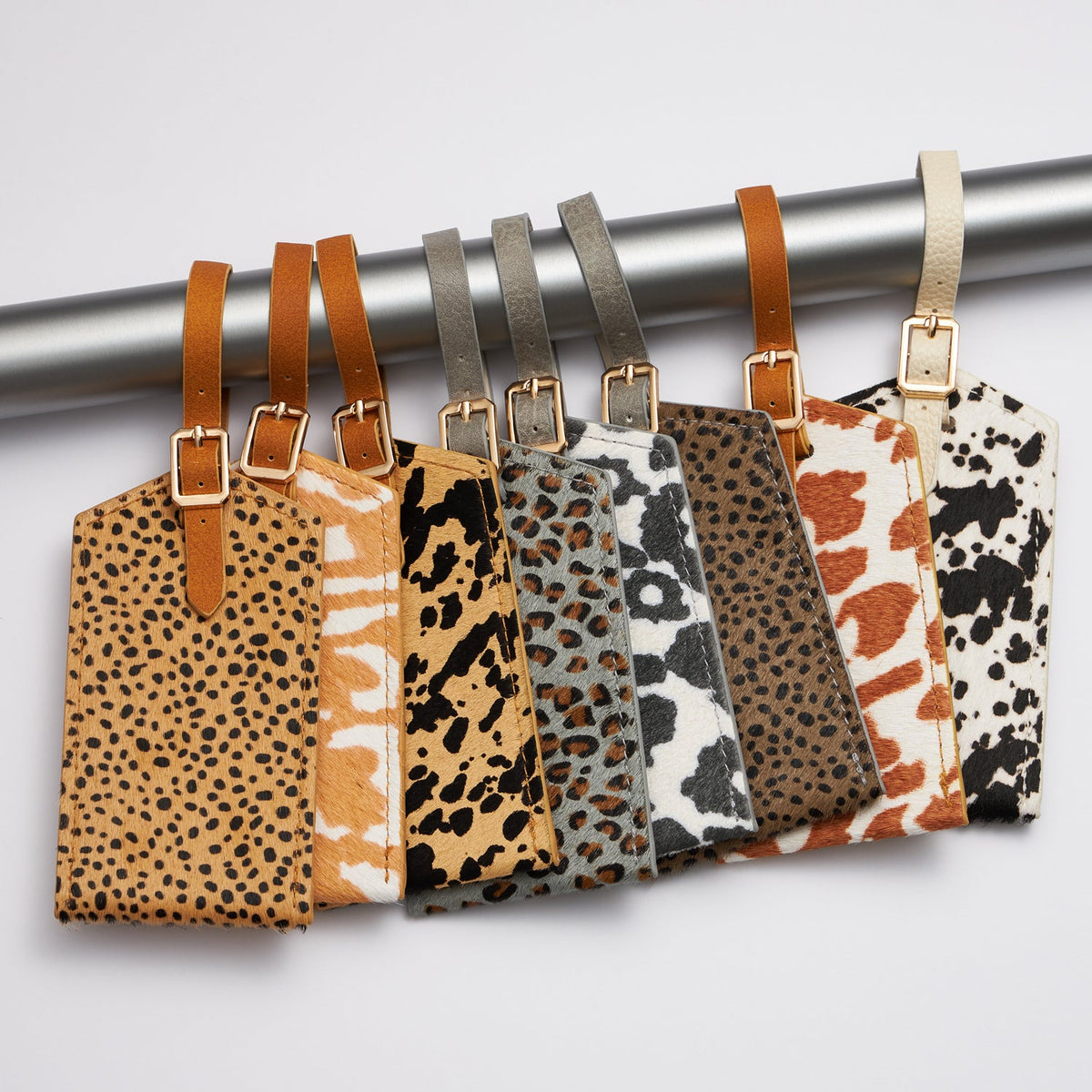 Genuine Leather Animal Print Luggage Tag