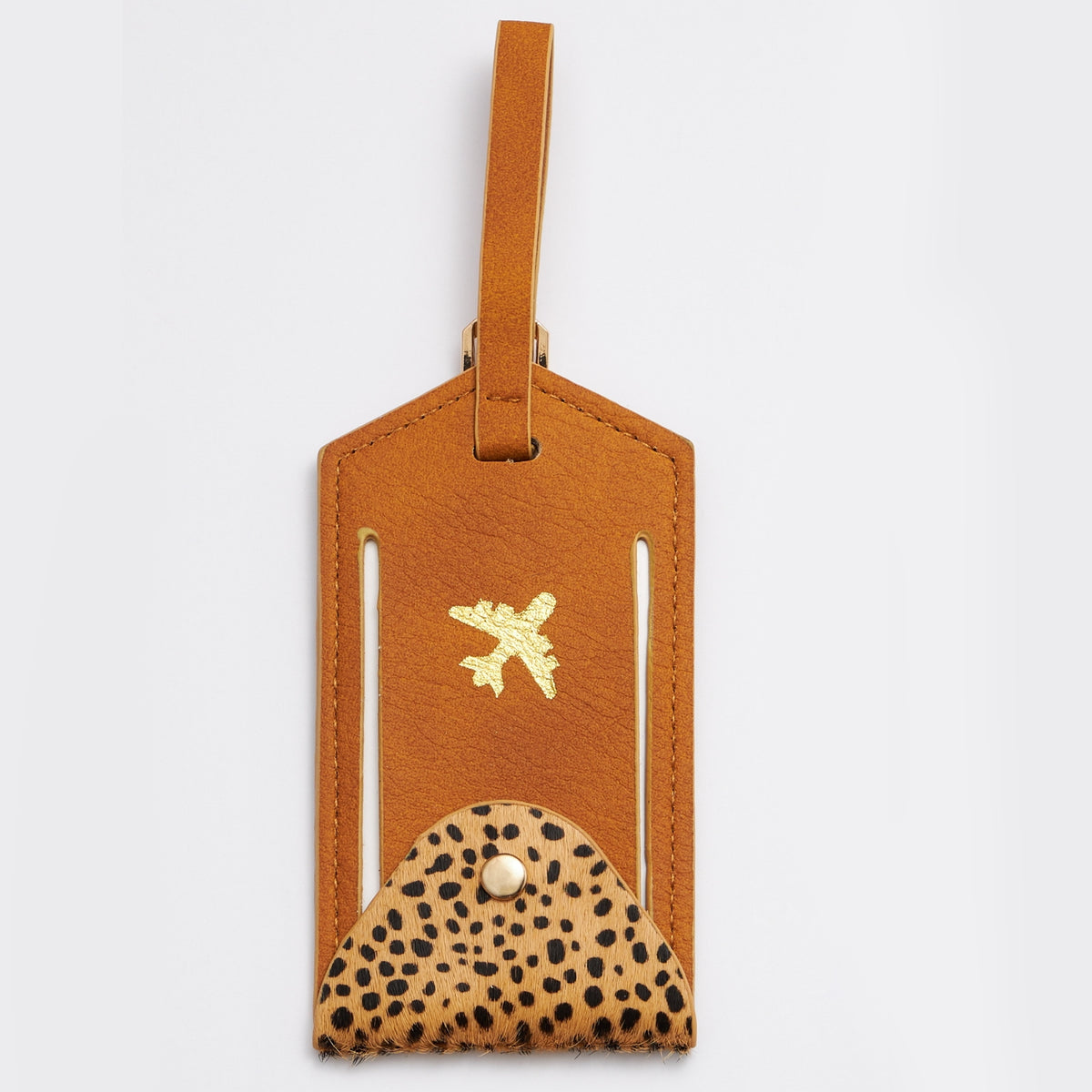 Genuine Leather Animal Print Luggage Tag