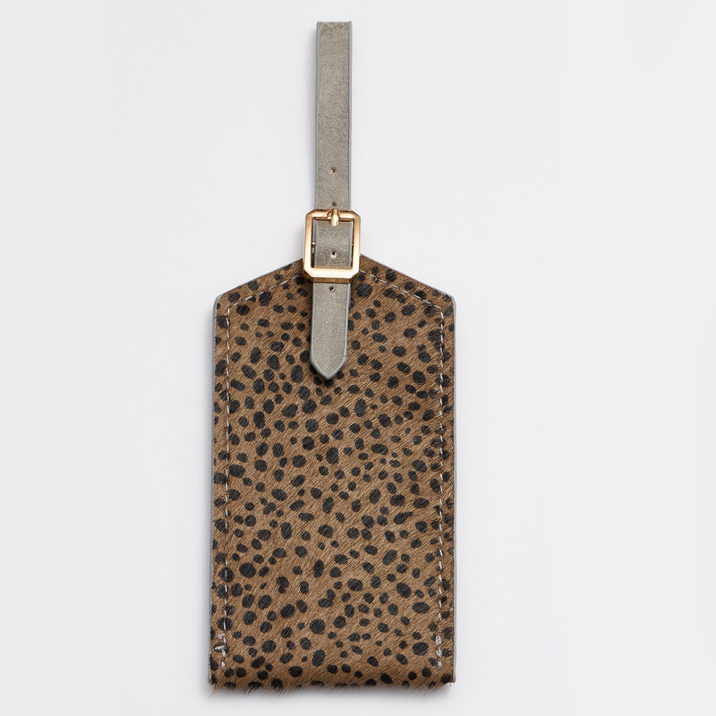 Genuine Leather Animal Print Luggage Tag